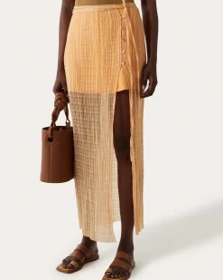 Sale Reya Skirt Silk Blend Peach Skirts | Clothing