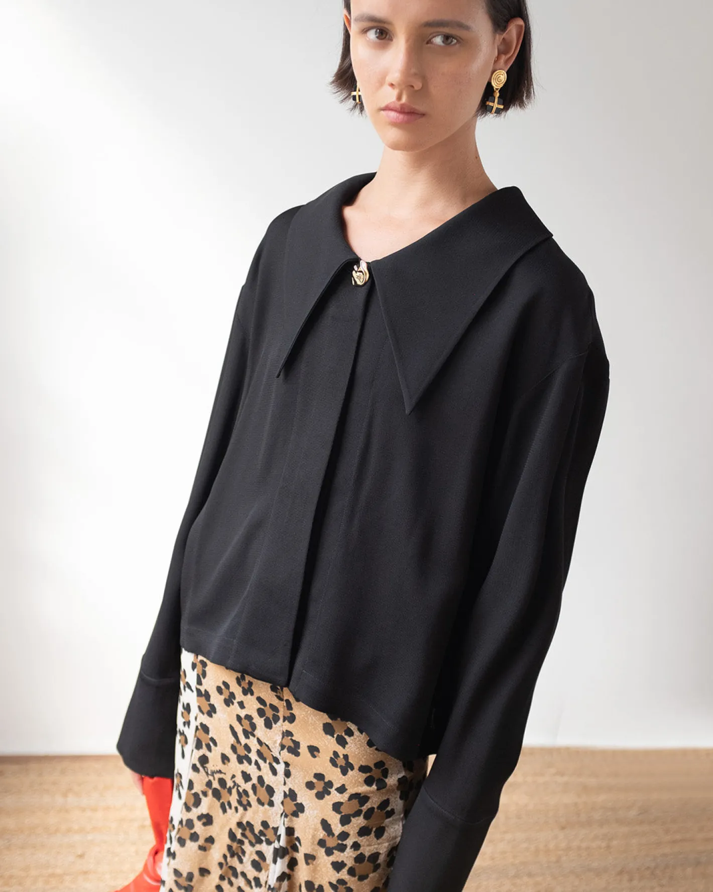 Best Riley Shirt Crepe Twill Viscose Black Shirts & Blouses | Clothing