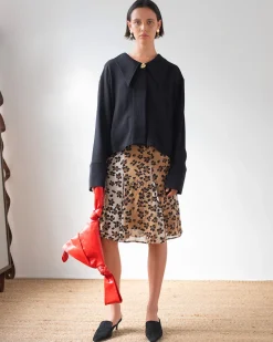 Best Riley Shirt Crepe Twill Viscose Black Shirts & Blouses | Clothing