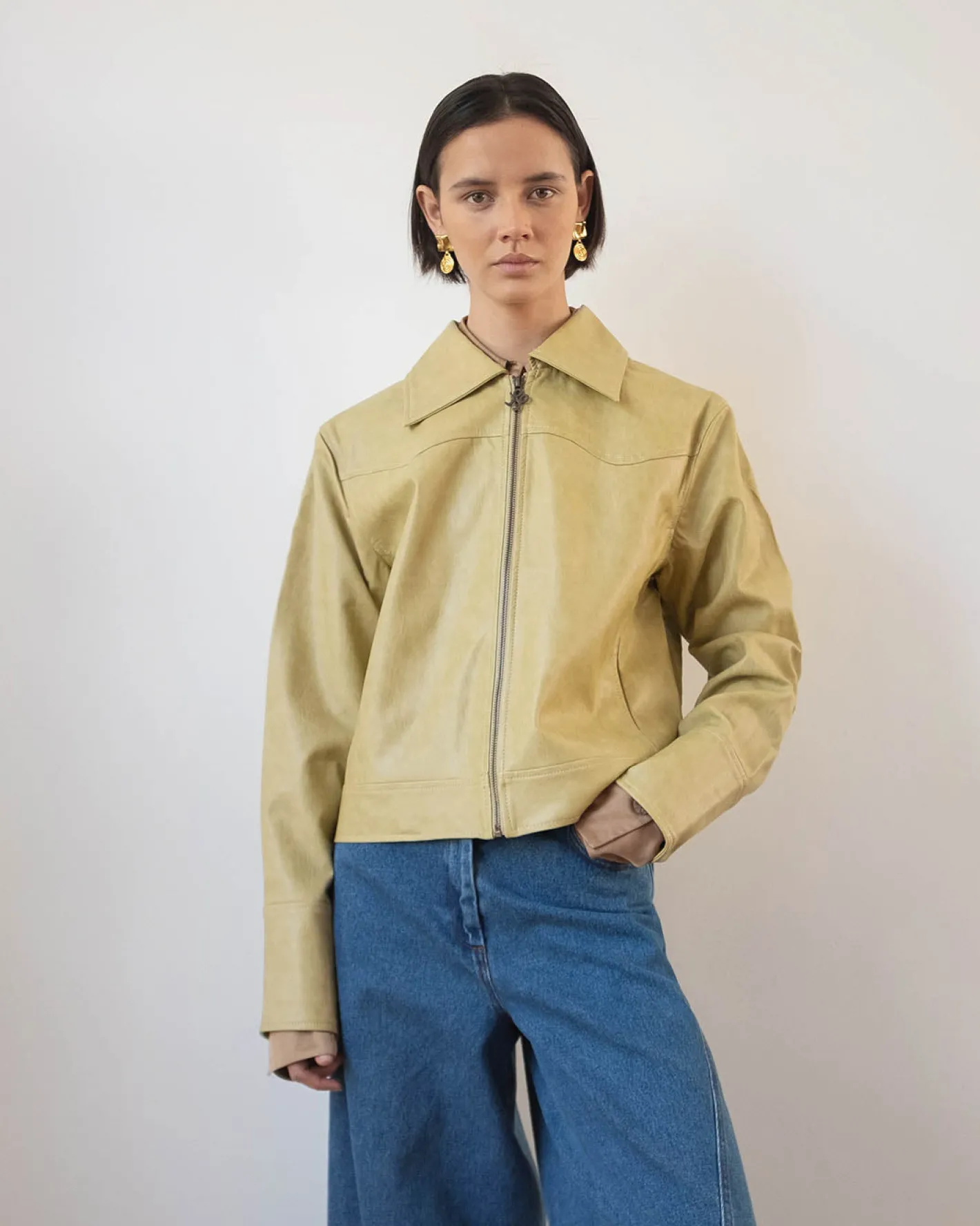 Sale Rowan Jacket Faux Leather Beige Jackets | Jackets