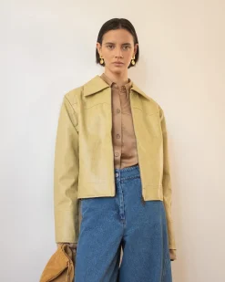 Sale Rowan Jacket Faux Leather Beige Jackets | Jackets