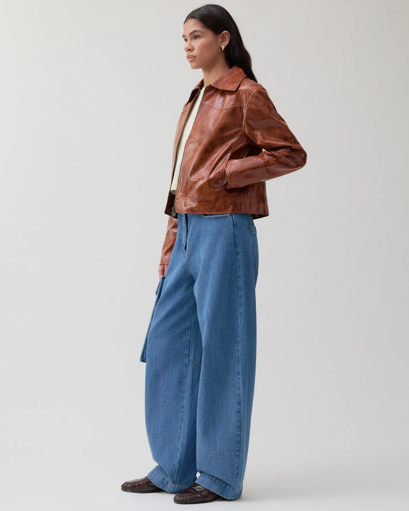 New Rowan Jacket Faux Leather Brown Jackets | Jackets