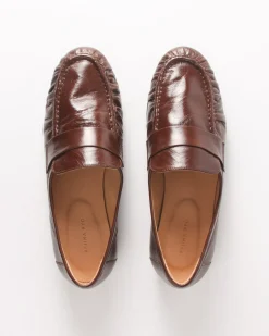 Hot Ruched Loafer Leather Moka Flats