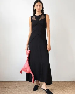 New Sadie Dress Crepe Twill Viscose Black Dresses | Clothing