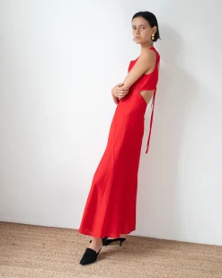 Hot Sadie Dress Tencel Blend Red Dresses | Clothing