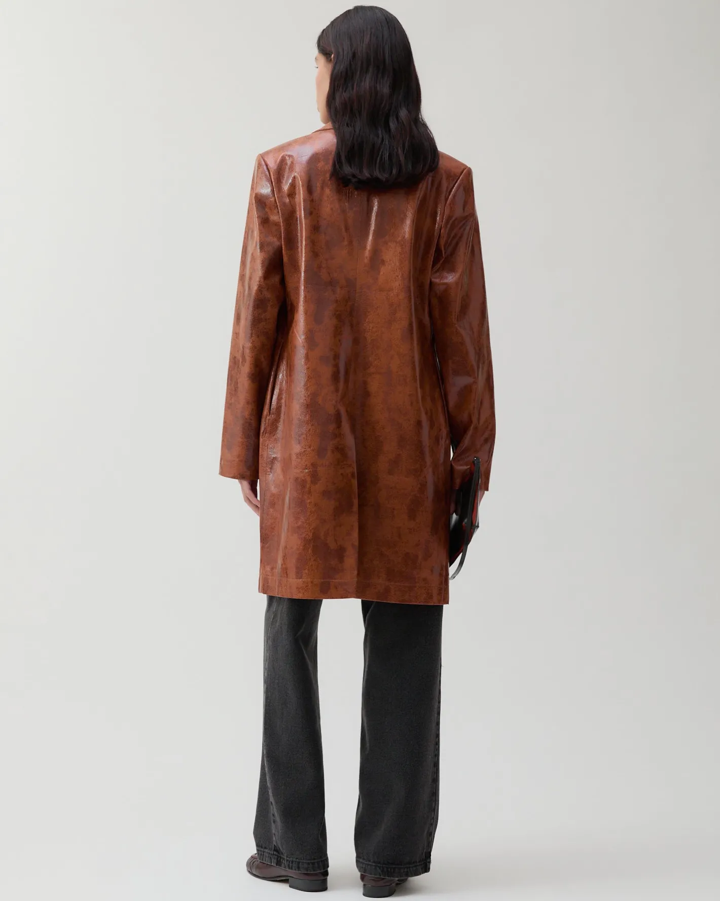 Sale Samantha Jacket Faux Leather Brown Jackets | Jackets