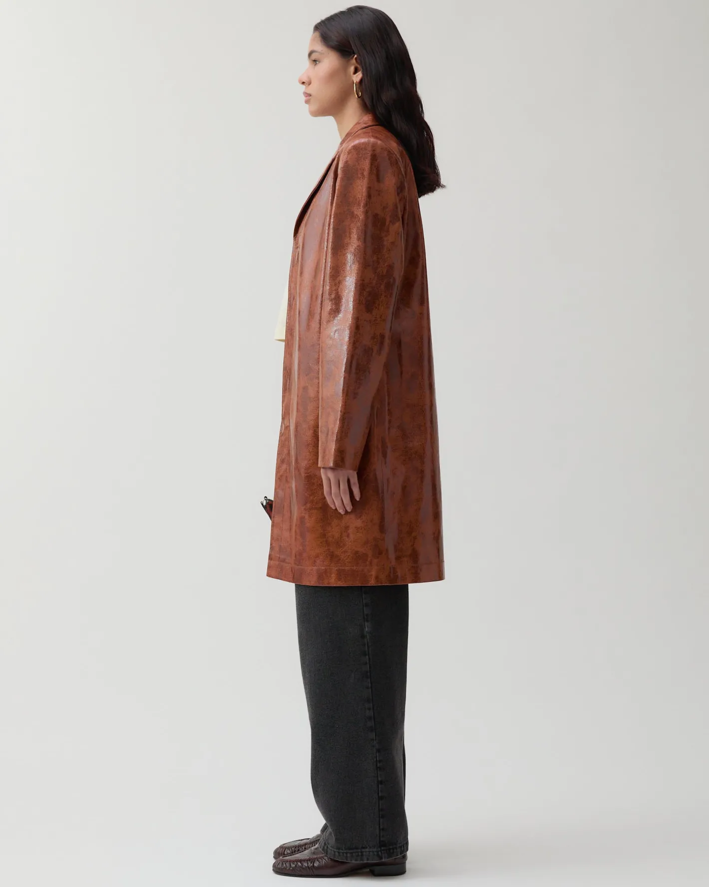 Sale Samantha Jacket Faux Leather Brown Jackets | Jackets