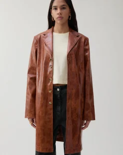 Sale Samantha Jacket Faux Leather Brown Jackets | Jackets