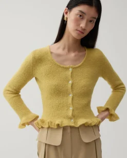 Fashion Savie Cardigan Alpaca Blend Yellow Knitwear | Clothing