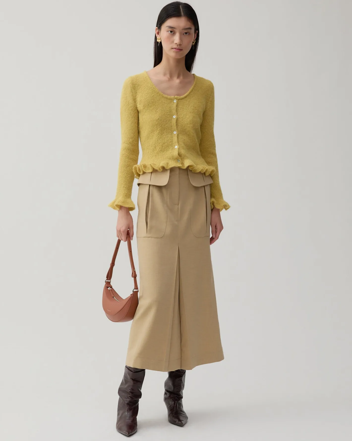 Fashion Savie Cardigan Alpaca Blend Yellow Knitwear | Clothing