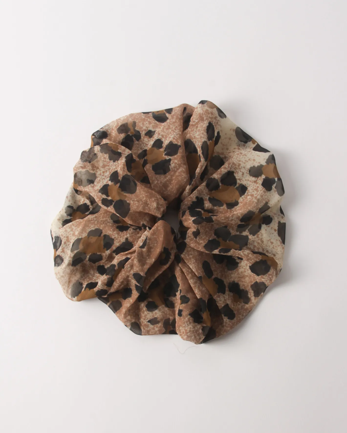 Sale Scrunchie Viscose Chiffon Print Beige Hair Accessories