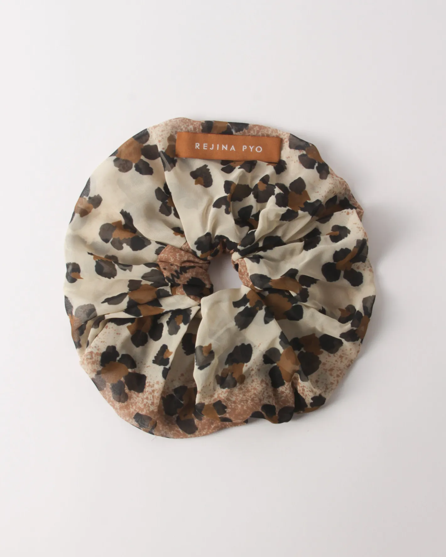 Sale Scrunchie Viscose Chiffon Print Beige Hair Accessories