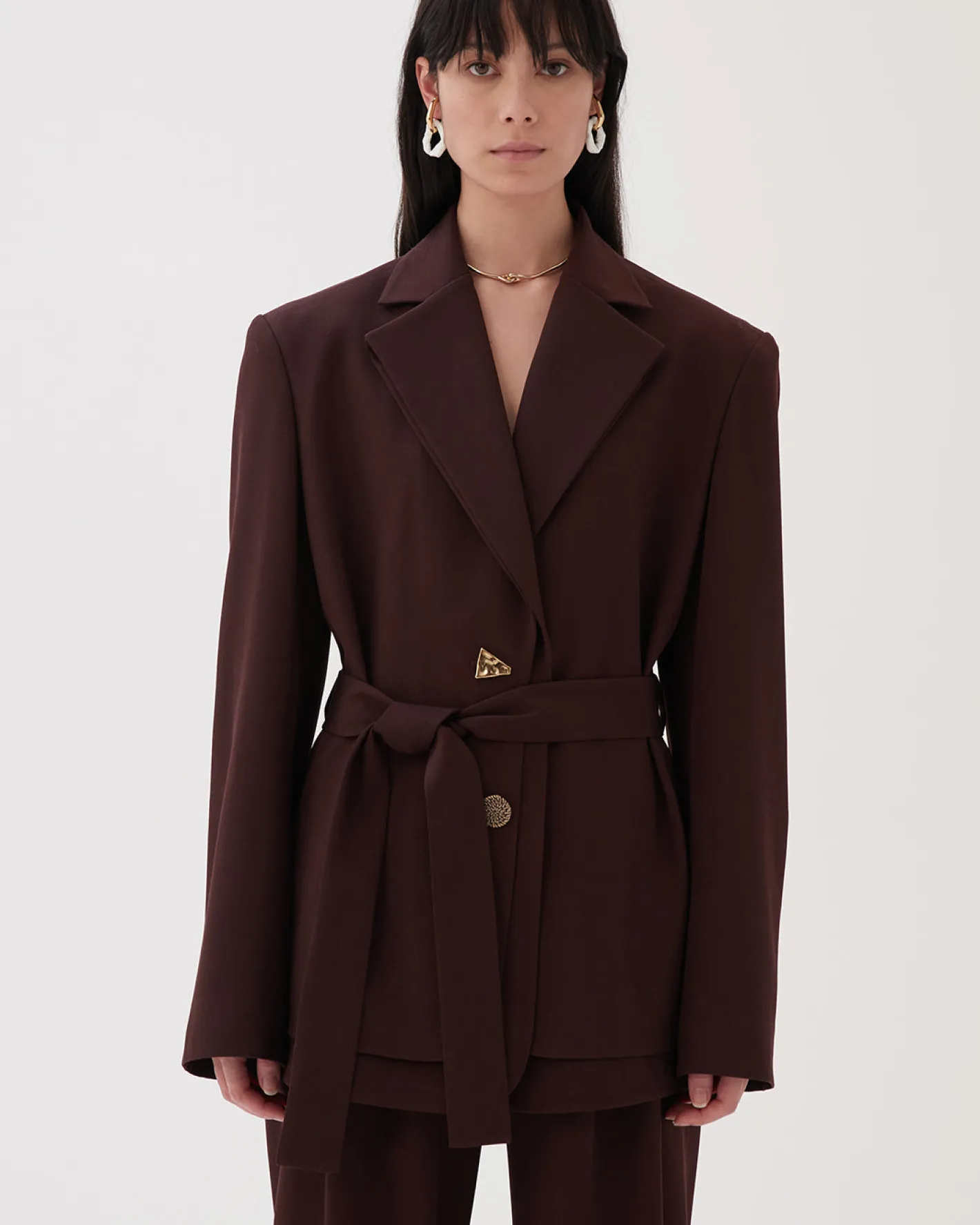 Discount Simone Jacket Wool Blend Twill Burgundy Tailoring | Jackets