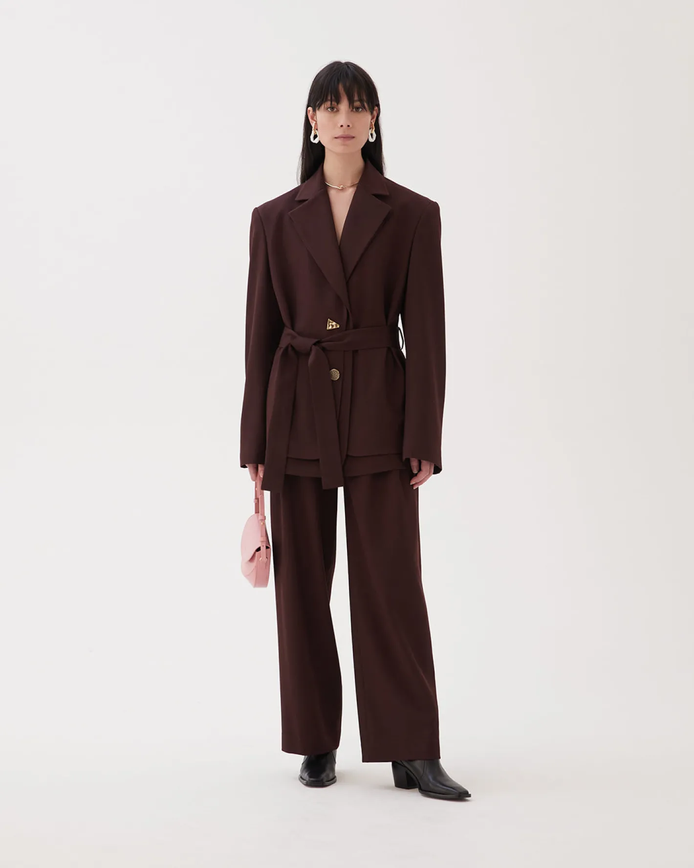 Discount Simone Jacket Wool Blend Twill Burgundy Tailoring | Jackets