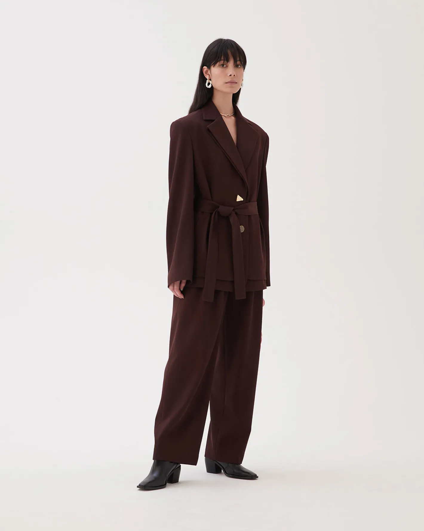 Discount Simone Jacket Wool Blend Twill Burgundy Tailoring | Jackets