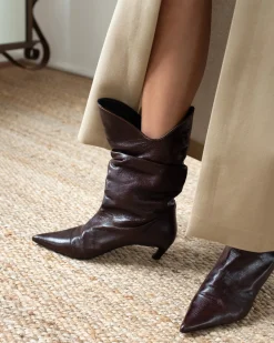 Sale Slouchy Boot Leather Cappuccino Boots