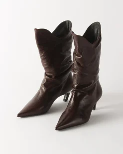 Sale Slouchy Boot Leather Cappuccino Boots