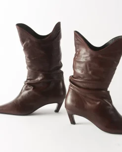 Sale Slouchy Boot Leather Cappuccino Boots
