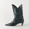 Outlet Slouchy Boot Leather Petroleo Boots