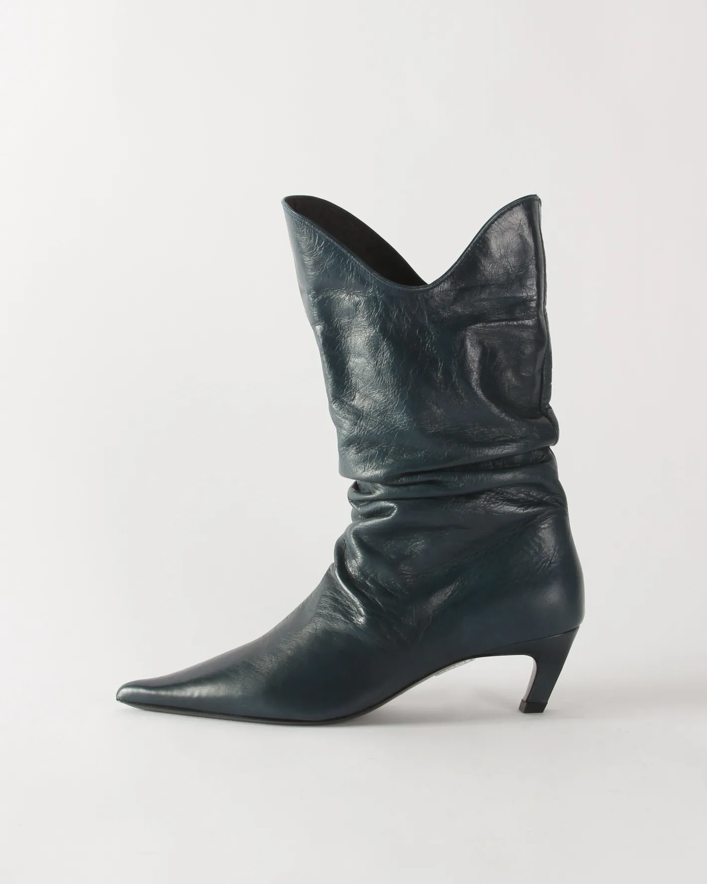 Outlet Slouchy Boot Leather Petroleo Boots