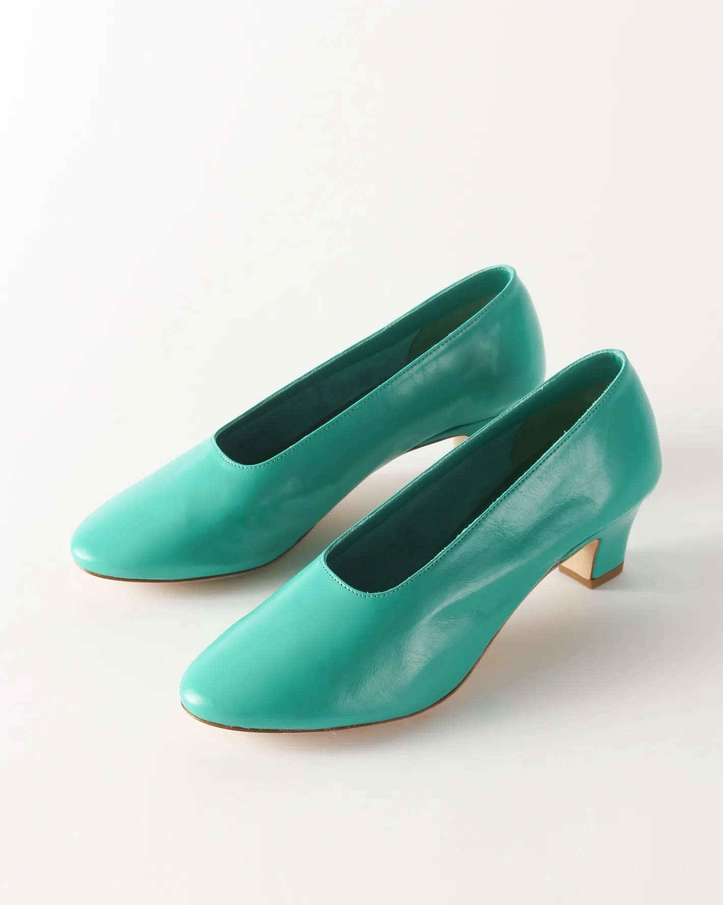 Best Soft Pump Leather Turchese Heels