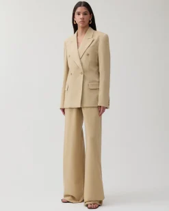 New Sonia Trousers Tencel Blend Suiting Beige Trousers | Tailoring