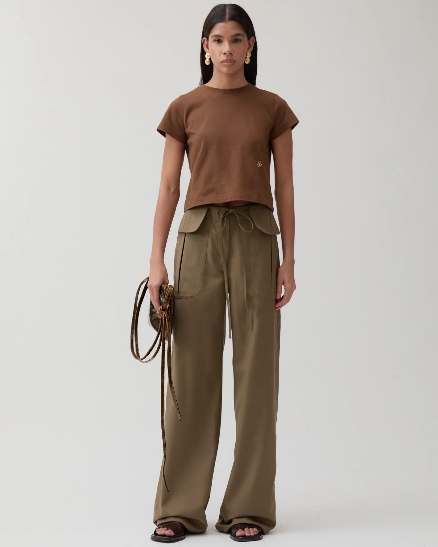 Sale Sonia Trousers Wool Blend Olive Trousers | Tailoring