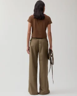 Sale Sonia Trousers Wool Blend Olive Trousers | Tailoring