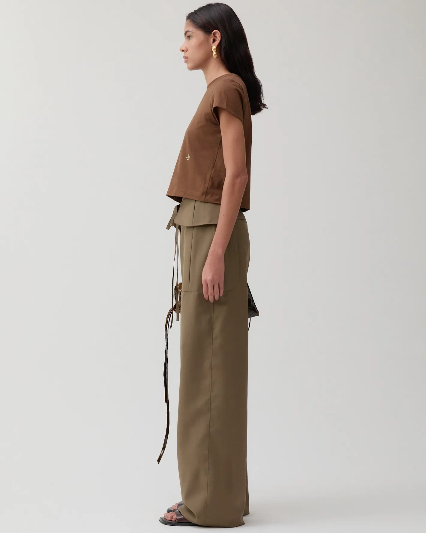 Sale Sonia Trousers Wool Blend Olive Trousers | Tailoring