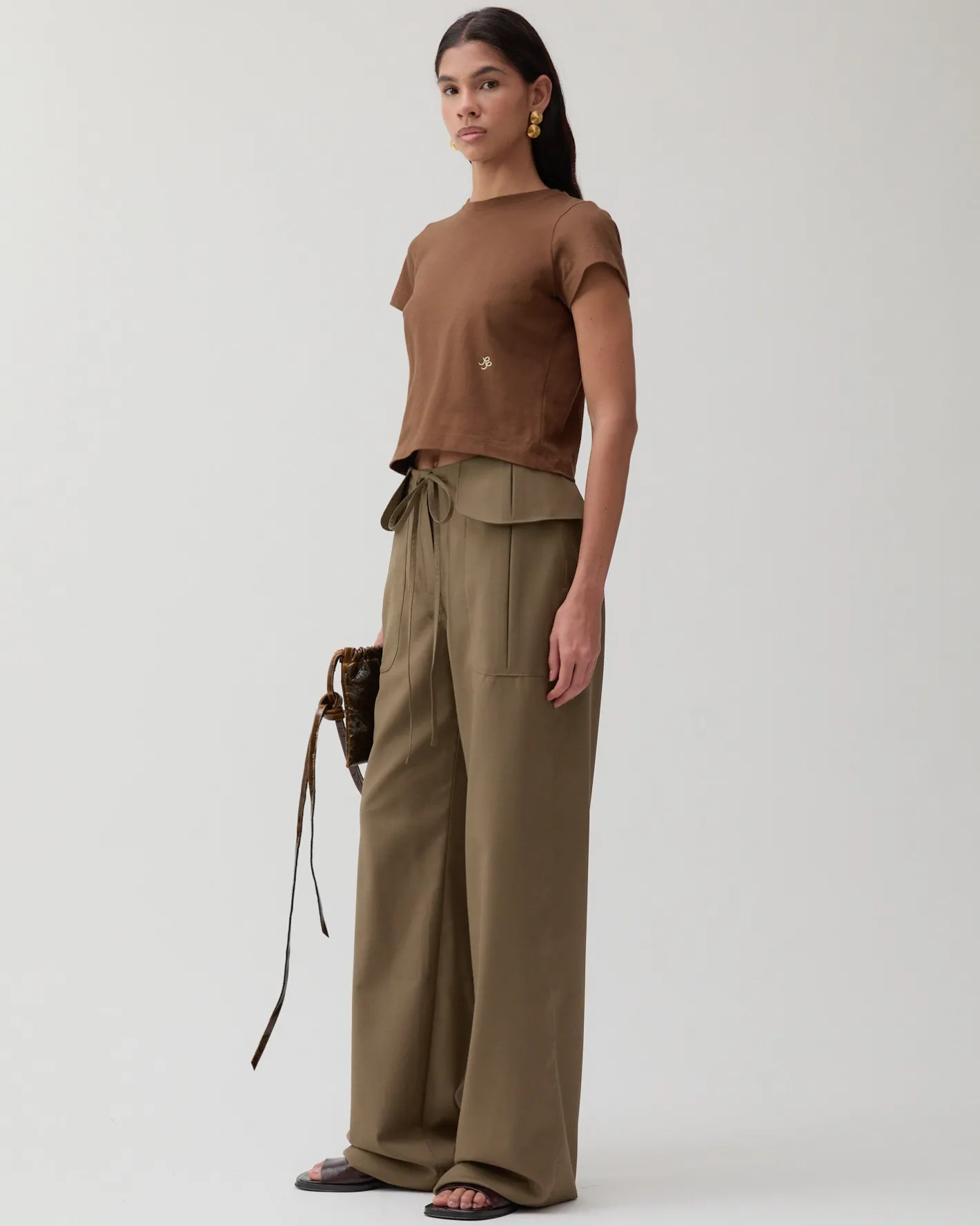 Sale Sonia Trousers Wool Blend Olive Trousers | Tailoring