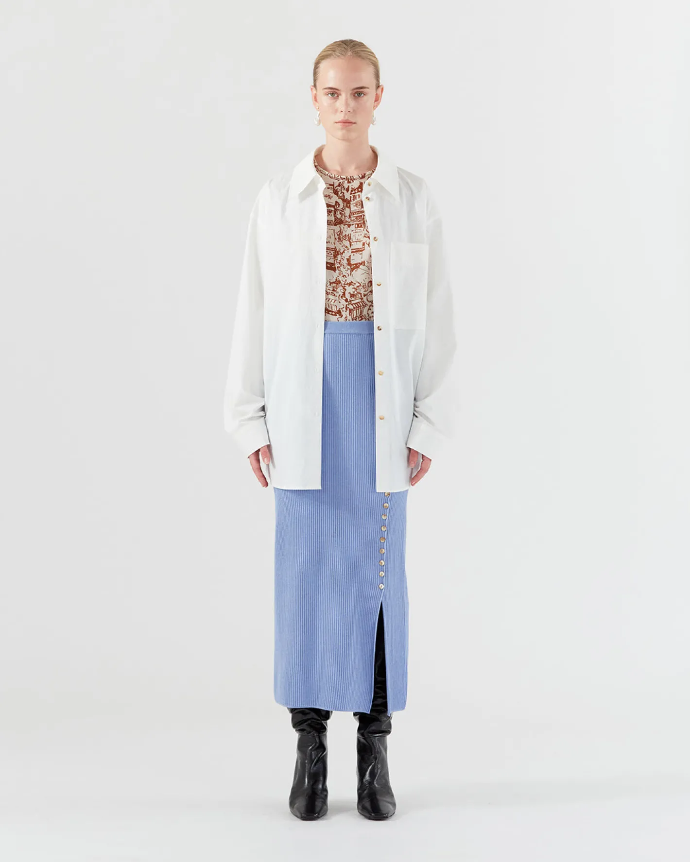 Fashion Suri Skirt Viscose Blend Blue Skirts
