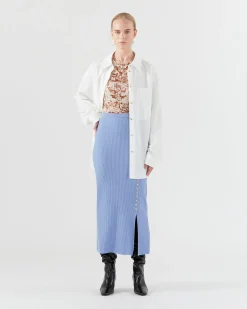 Fashion Suri Skirt Viscose Blend Blue Skirts