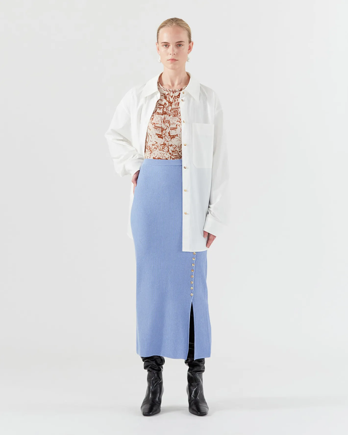 Fashion Suri Skirt Viscose Blend Blue Skirts