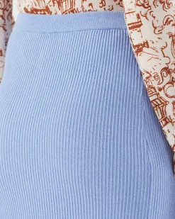 Fashion Suri Skirt Viscose Blend Blue Skirts