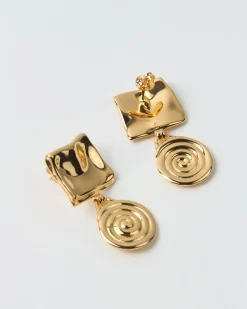 Fashion Swirl Fold Earrings Gold Plated Earrings