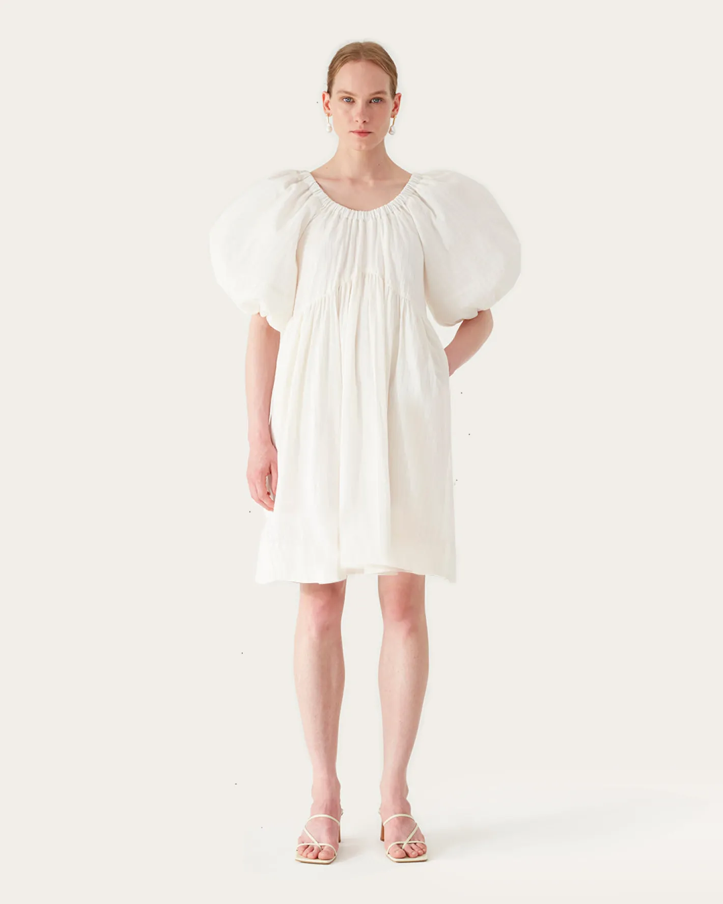 New Terry Dress Cotton Blend Jacquard Off White Dresses
