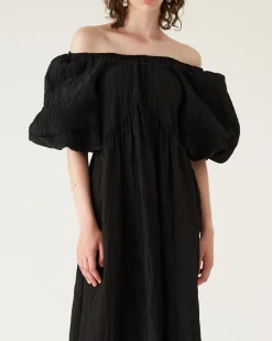 Clearance Terry Dress Viscose Blend Black Dresses