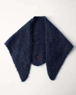 Hot Triangle Scarf Alpaca Blend Navy Hats | Scarves